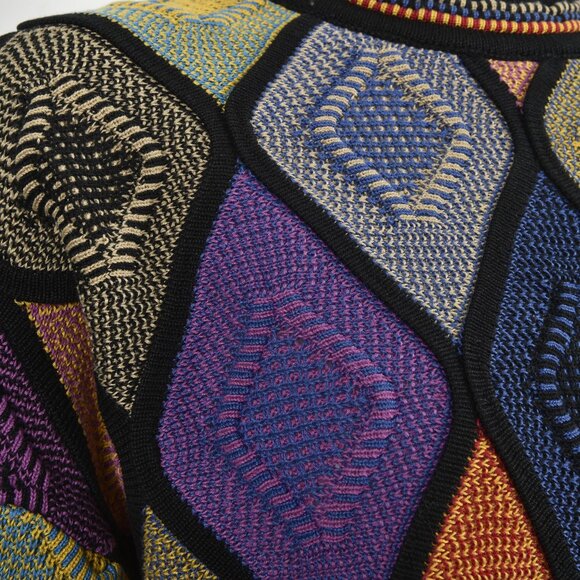 Vintage Sweater 90's Tundra Canada Knit 3D Diamond Coogie Style Large - Picture 3 of 10